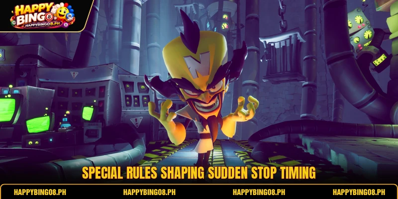 Special rules shaping sudden stop timing Special rules shaping sudden stop timing